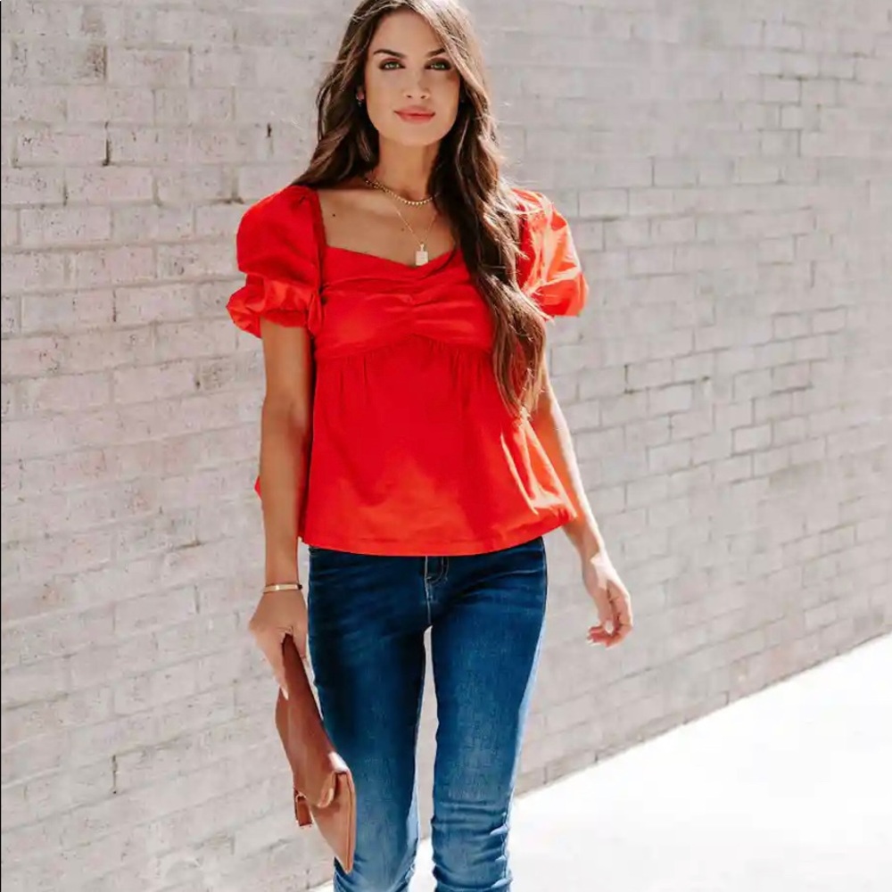 Vici collection red peplum top